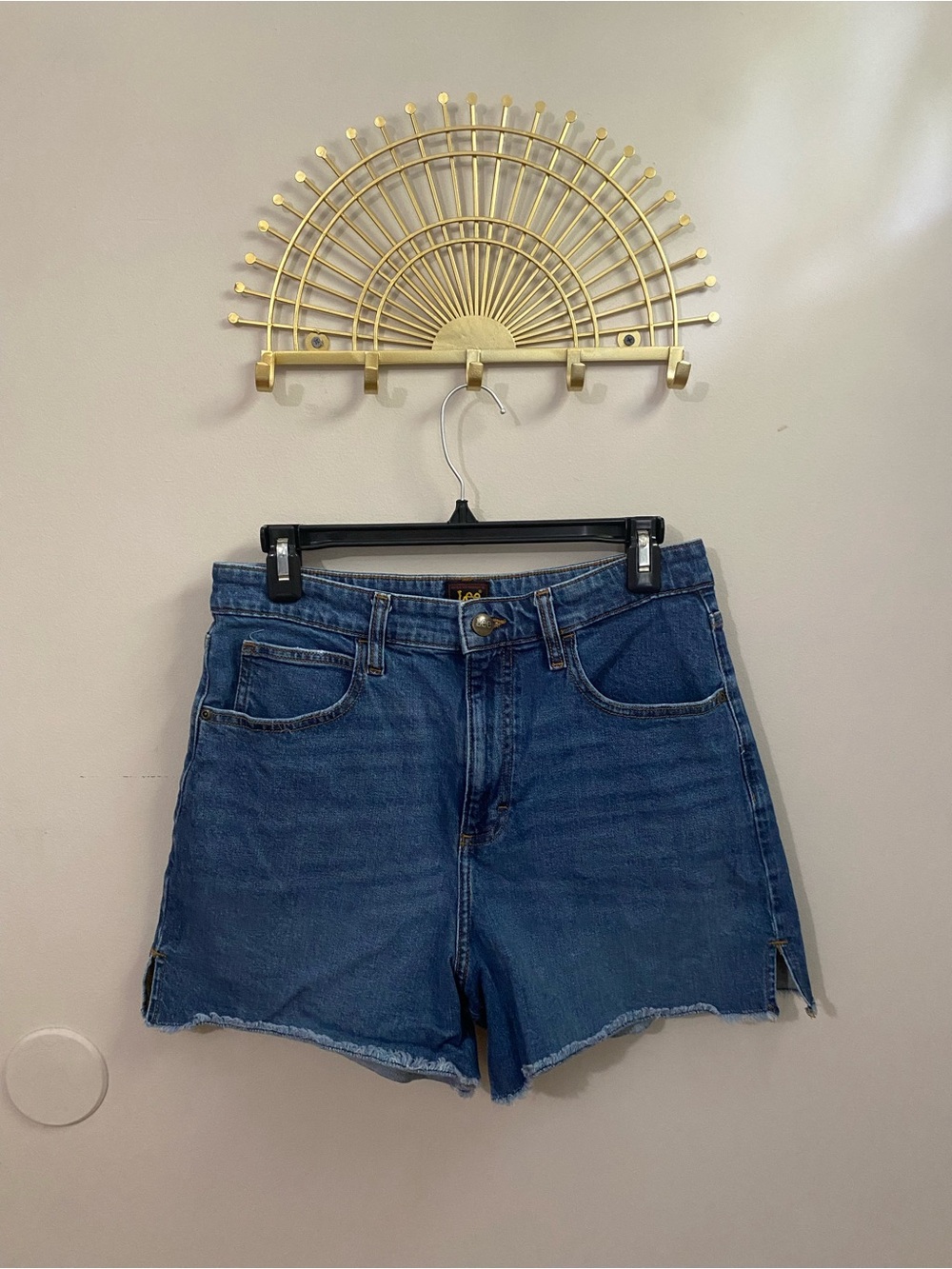 Lee Dark Blue High-Rise Denim Shorts